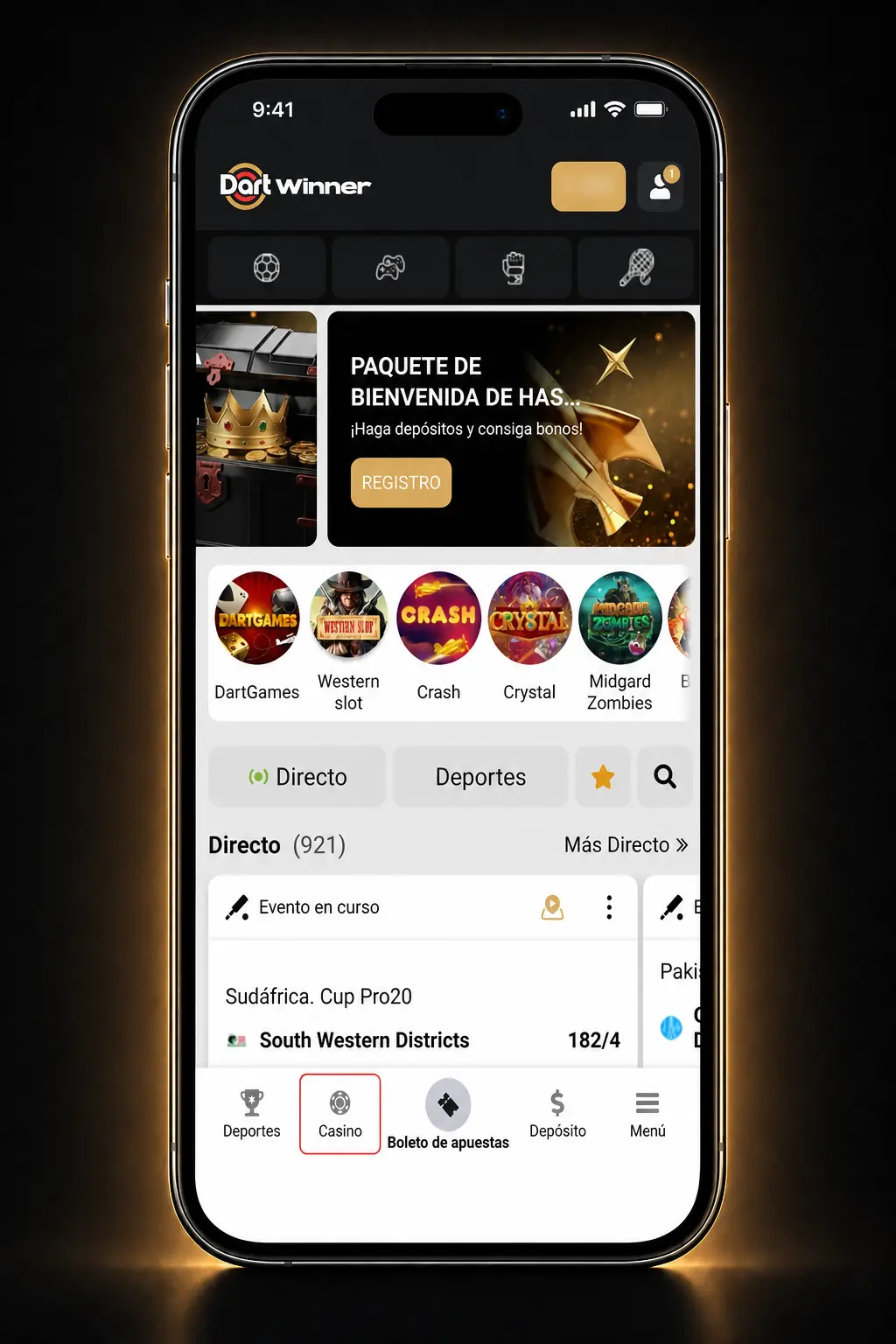 Pasos para registrarte y activar tu cuenta en DartWinner, cargar saldo y jugar en casino y apuestas deportivas